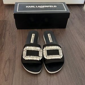 Karl Lagerfeld Black Mirah 2 Sandal Size 8